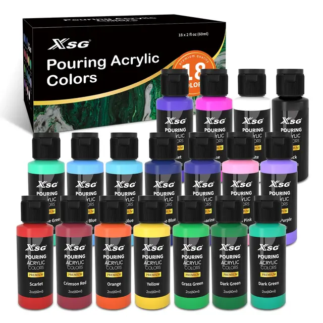 xsg acrylfarben-set 18x60ml pouring