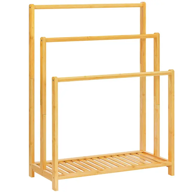 hoobro 3-stufige handtuchleiter bambus