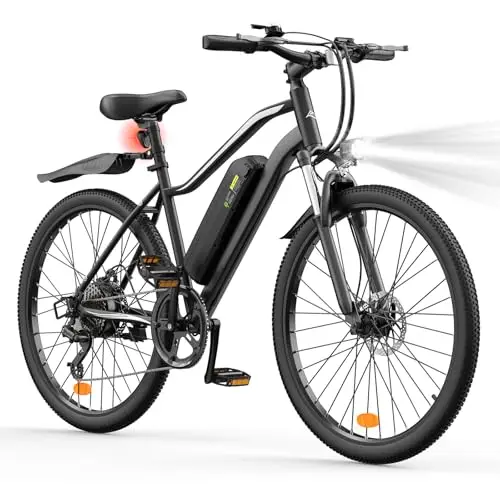 Finbike EB3S E-Bike für Erwachsene, 100 KM Max Reichweite, Elektrofahrräder mit 4 Stunden Schnellladung, 26 Zoll E Bike Mountainbike mit 36V 15Ah Akku, Gefederter Vordergabel, 7 Gang Schaltwerk