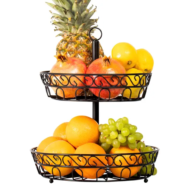 chefarone obst etagere 2 etagen schwarz