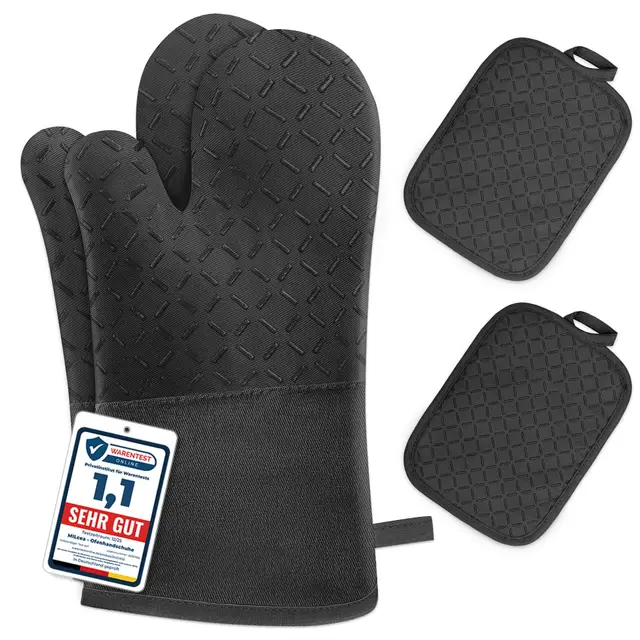 milcea ofenhandschuhe 4er set silikon