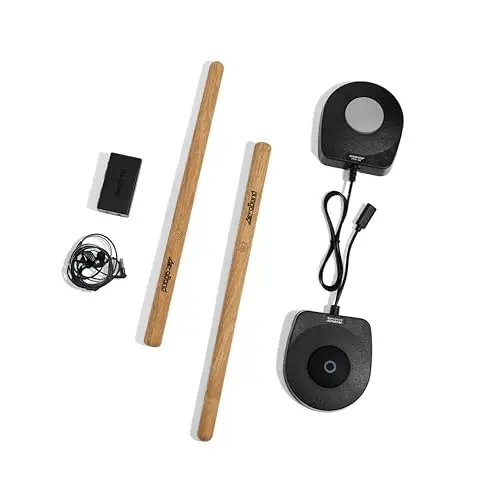 AeroBand Elektronisches Schlagzeugset PocketDrum2 MAX, Luft-Schlagstöcke & Pedale, Spielen Sie Schlagzeug überall und jederzeit, 8 Klänge und USB-Midi (Kopfhörer enthalten)