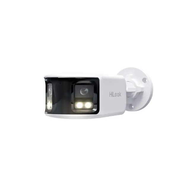 HiLook by HIKVISION Überwachungskamera aussen 8MP Smart Hybrid Light, 180° Weitwinkel, LAN/PoE kabelgebunden, Outdoor Kamera Überwachung, Bewegungsmelder, Nachtsicht, SD-Karten-Slot | Fixed Bullet
