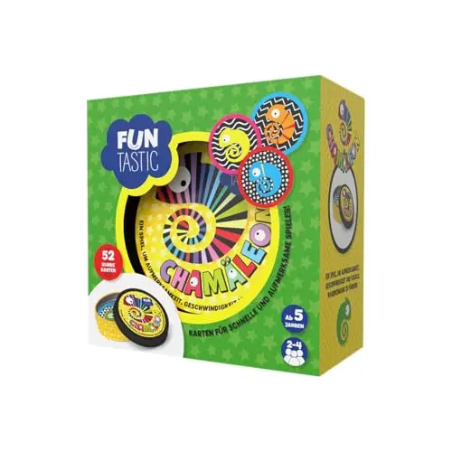 IMAGILAND Chamäleon Kartenspiel, Schnelles und Lustiges Gesellschaftsspiel für Familien, ab 5 Jahren, trainiert Reaktion und Konzentration, 2-4 Spieler, Metalldose ideal für unterwegs