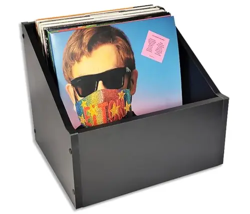 Protected LP Schallplatten Holz Box schwarz 2. Wahl