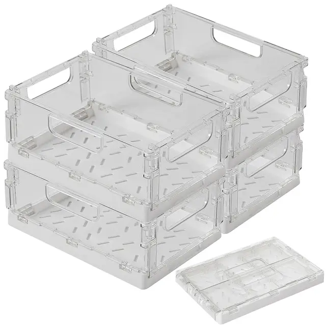 Rosenstein & Söhne Kühlschrankbox 4er-Set faltbar transparent 22,5x15x9 cm