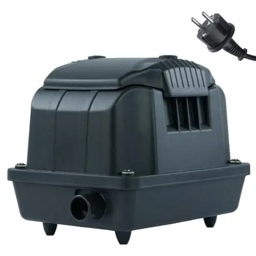 Teichbelüfter 600 L/H stufenlos regulierbar, 10 Watt Sauerstoffpumpe für Teich, Membranpumpe 10 L/Min, Teichbelüftung, Luftpumpe Teich, Belüfterpumpe für Gartenteiche, Teichbelüftungspumpe