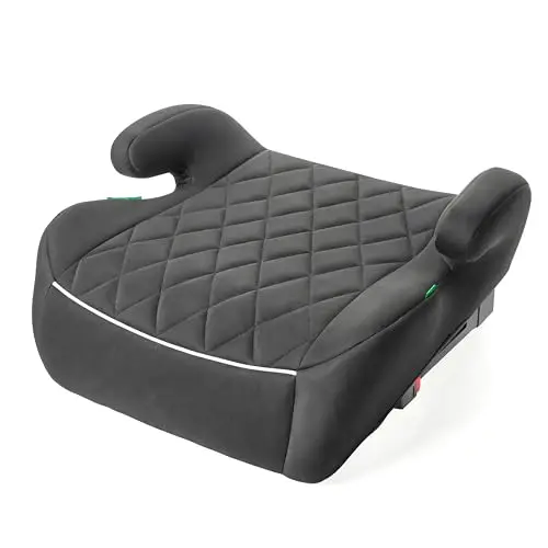 LST Kindersitzerhöhung ISOFIX i-Size ECE R129 geprüft Sitzschale Kindersitz 125-150cm 15-36kg – HDPE Kunststoff, ergonomische Armlehnen, Auto Sitzerhöhung Kinder, Gruppe 2&3 (Anthrazit, mit ISOFIX)