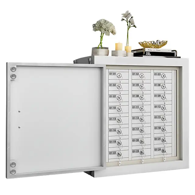 VZXATYOP Metall-Handy-Spind-Signalblockierungsschrank, Handy-Signal-Abschirmschrank, Schirmt 5G-WLAN- Und Bluetooth-Signale Ab Mit Metallschloss Und Schlüssel(24squares)