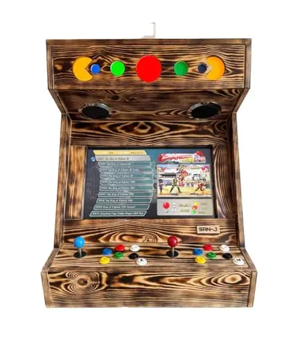 Bar-Top Arcade Retro San-J | handgefertigt, für 2 Spieler (verbrannter)
