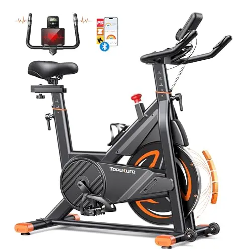2026 Toputure Heimtrainer Fahrrad mit APP, 0-100% Magnetwiderstand Ergometer, 15KG Schwungrad, Bis 160KG, Hometrainer Indoor Bike mit LCD, Tablet-Halter, Getränkehalter, Ultraleise