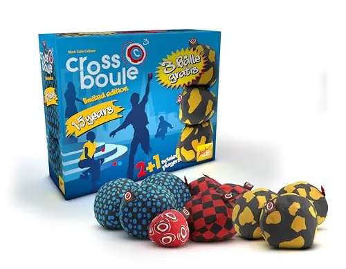 Zoch Crossboule c³ Limited Edition 15 Jahre - 3 Bälle zusätzlich, Boule Spiel in 3D, Set für 3 Spieler, Flexible Stoffbälle, Indoor Outdoor Spiel ab 6 Jahren