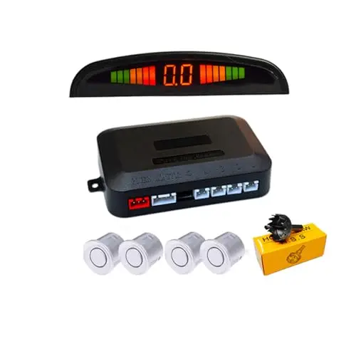 Aiuphing KL322S Einparkhilfe hinten Nachrüstsatz mit LED-Farbdisplay, Silber