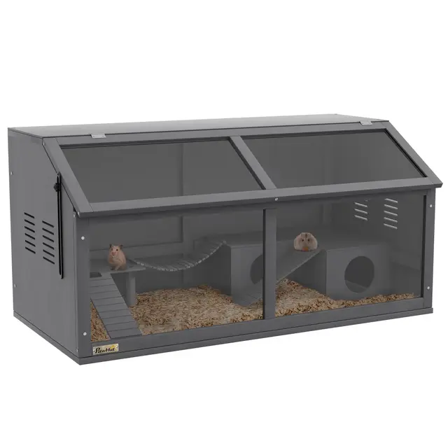pawhut holzhamsterkäfig 3-ebenen