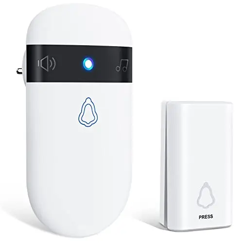 Funkklingel Selbstversorgend ohne Batterie, 350m Reichweite, IP55 Wasserdicht, Türklingel Funk mit 52 Klingeltönen 115dB & 7 Farben Licht – Nie Wieder Batterien kaufen