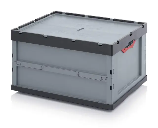 Auer Packaging Profi Faltbox 60 x 40 x 42 cm mit Deckel, Klappbox in professioneller Ausführung für Lagerung, Catering, Messe, Handwerk, Privat, Auto, Wohnmobil 60x40x42 stapelbar