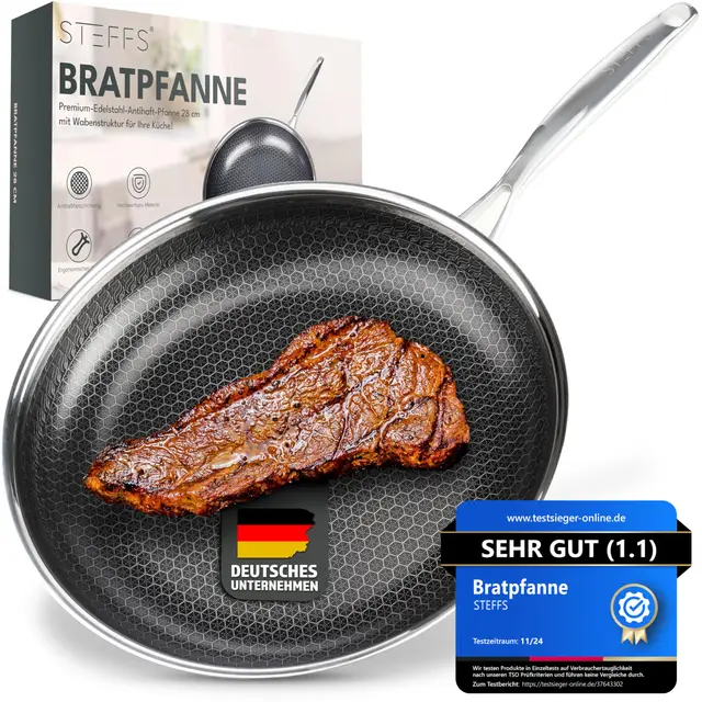 steffs bratpfanne 28 cm waben