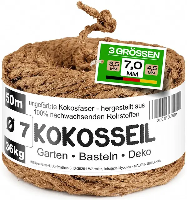 deli4you kokosseil 7mm x 50m baumband