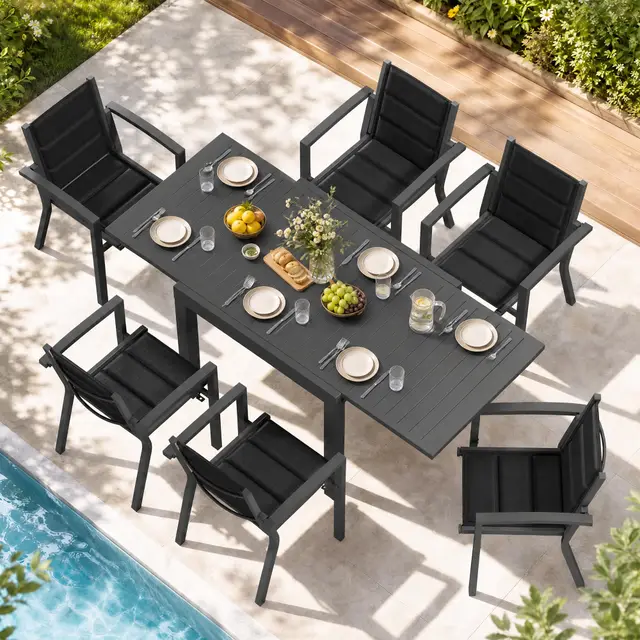 jummico aluminium gartenmöbel set 6