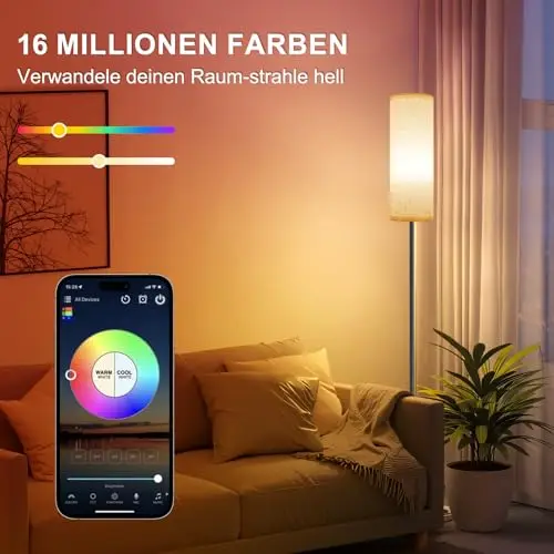 frideko home stehlampe rgb dimmbar