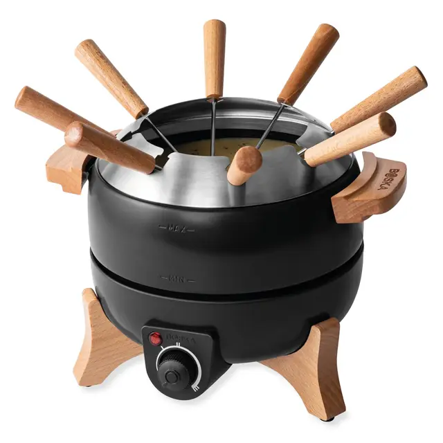 Boska Fondueset Elektrisch Party 2.3L - Fondue elektrisch - Für Käsefondue, Schokofondue, Hotpot, Fleischfondue - Temperaturregler - 2,3 Liter - Edelstahl - Fondue gerät