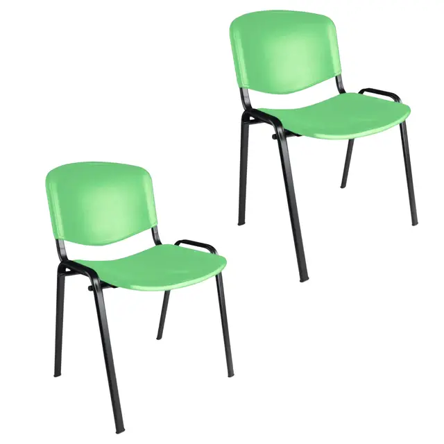 Topsit CLA081 Besucherstühle 2er Set stapelbar, Grün
