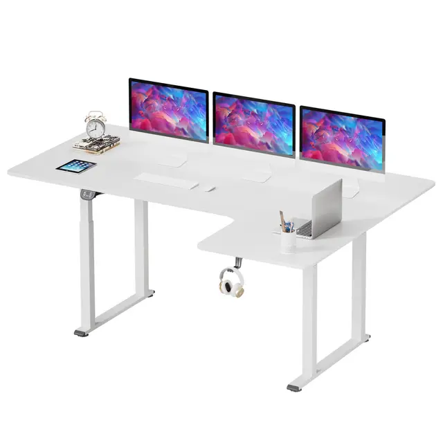 Dripex Schreibtisch höhenverstellbar elektrisch 180x110cm L-förmig