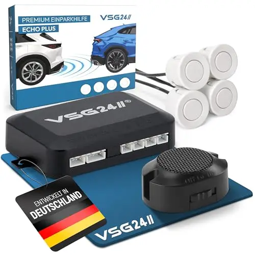 VSG24 Einparkhilfe Set hinten, 4 Sensoren, Weiß, 30–150 cm