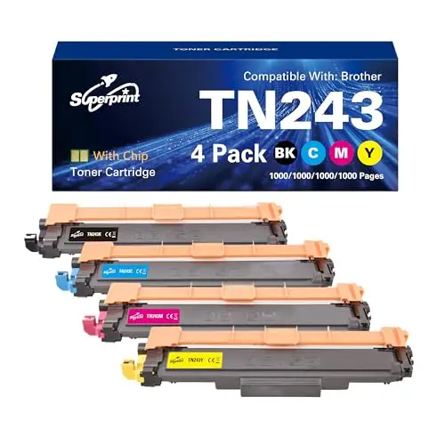 TN243 Toner Kompatibel für Brother TN-243CMYK TN-247 für MFC-L3710CW L3730CDN L3750CDW L3770CDW HL-L3210CW L3230CDW L3270CDW DCP-L3510CDW L3550CDW L3517CDW (4er-Pack)