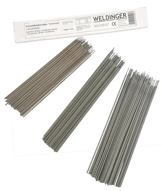 WELDINGER Sortiment 2,0/2,5/3,25 mm Universal Schweißelektroden (Stabelektroden auch verzinkter Stahl)