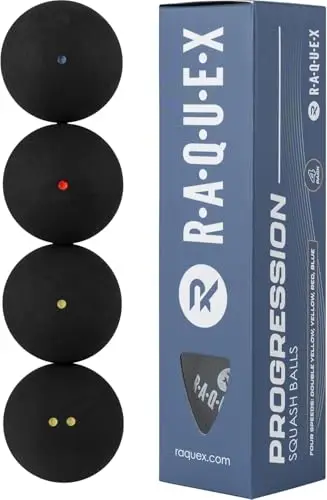 Raquex Progression Squashbälle – 4 Geschwindigkeiten pro Packung