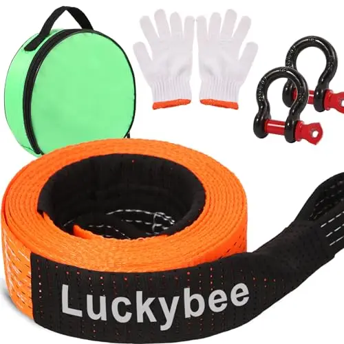 Luckybee Abschleppseil Set 5 m / 10 t mit Haken und Zubehör