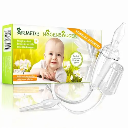 Airmed's Vac Nasensauger Baby, BPA-frei, 2 Saugköpfe