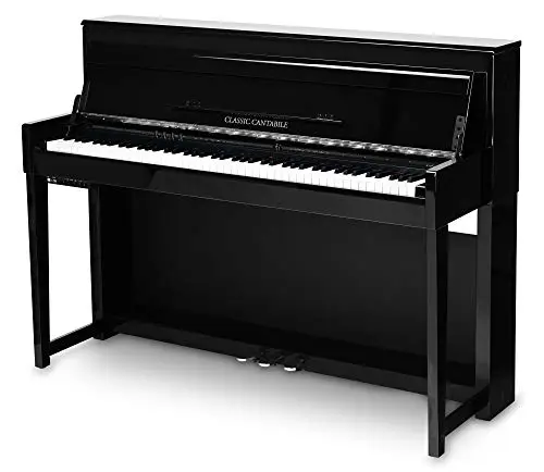 Classic Cantabile UP-1 SH E-Piano (88 Tasten, 3-fach Sensorik, Twinova-Piano, 22 Effekte, Dämpfersimulation, MP3-Recorder, Mic In, OLED Display, 40 hochwertige Sounds, 3 Pedale) schwarz hochglanz
