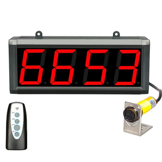 LED Digital Zähler 3 Zoll Display Plus Minus mit Infrarotsensor Fernbedienung Personen Besucherzähler bis 9999 für Produktionslinie