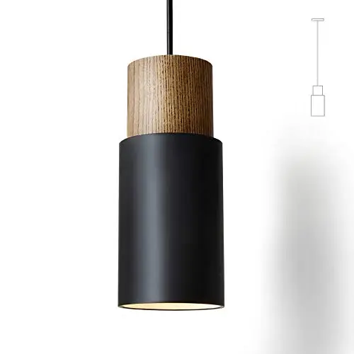 ouglres pendelleuchte schwarz holz