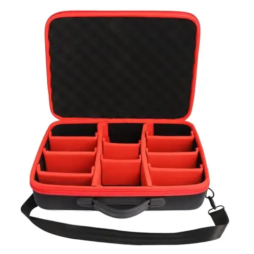 Powarobor Akku Lagerung Case Halter Koffe,Etui Tasche Aufbewahrungsbox für Einhel_l_18V Akku und Ladegerät,Zubehör und Werkzeug-Hält 18V 2.0Ah,2,5Ah,3.0Ah,4.0Ah 5,2Ah Akkus Ladegerät. (Nur hülle)