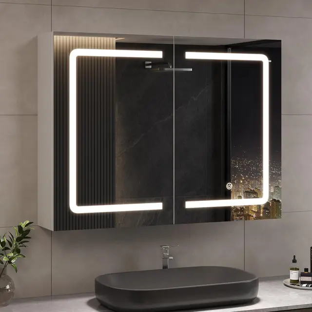 dictac spiegelschrank bad led 80x60