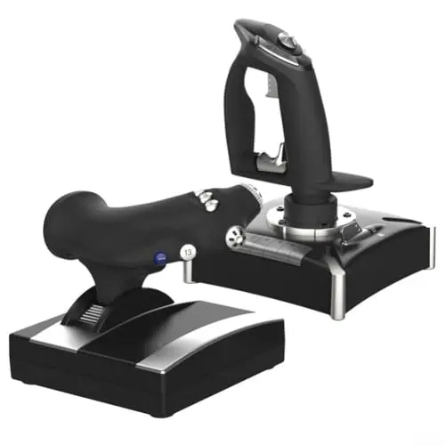 Flugsimulator Joystick PC für Joch und Drossel Quadrant Set, Dual Control für PS4 Für Xbox, ABS Ergonomischer Flugcontroller Griff für Home Cockpit