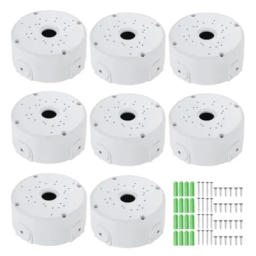 8 Stück Kamera Anschlussdose Wasserdichte Abzweigdose Universal Montagebox Wasserdicht Halbkugelförmige Uberwachungskameras Anschlussdosen für Kameras Innen und Außenbereich