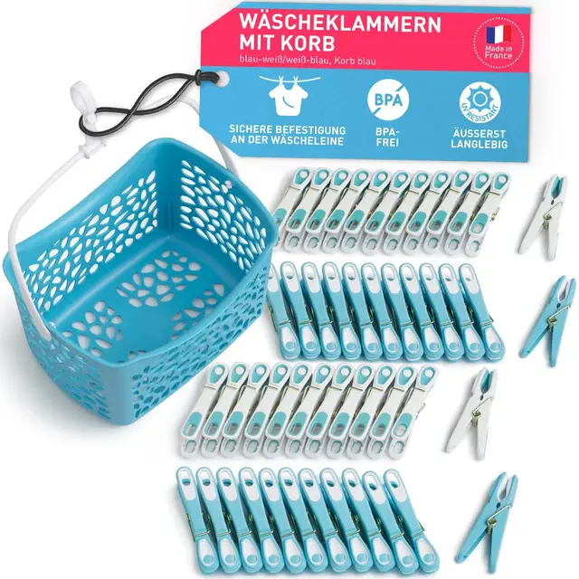 culiclean wäscheklammern mit korb 48