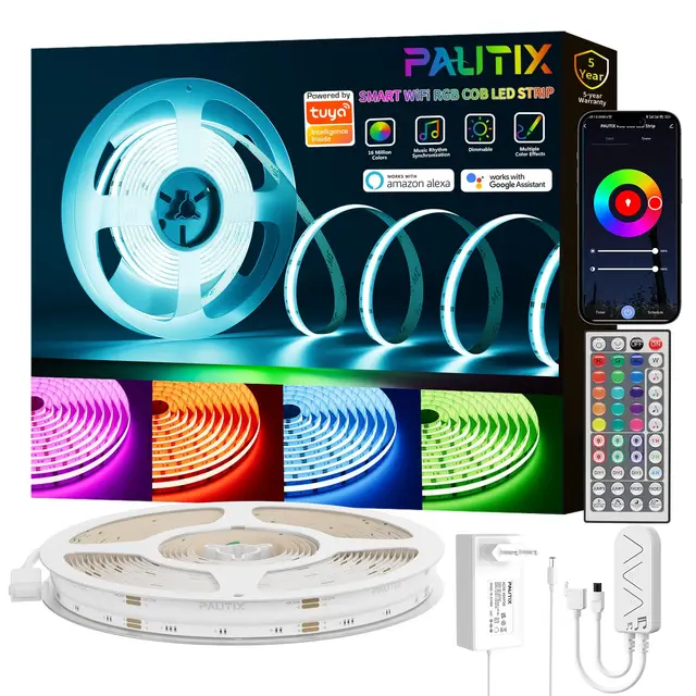 pautix cob led streifen rgb 10m
