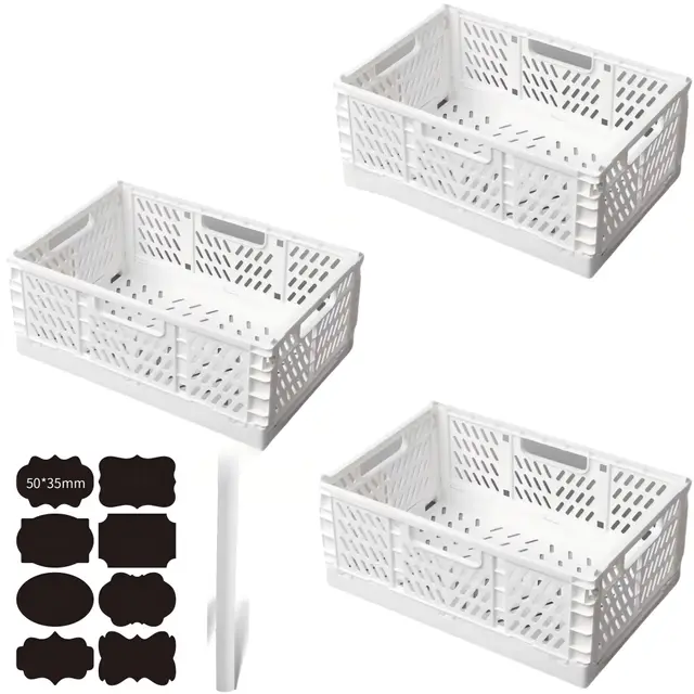 CNKHDZ Klappbox Weiß 3er-Set 30×20×12 cm