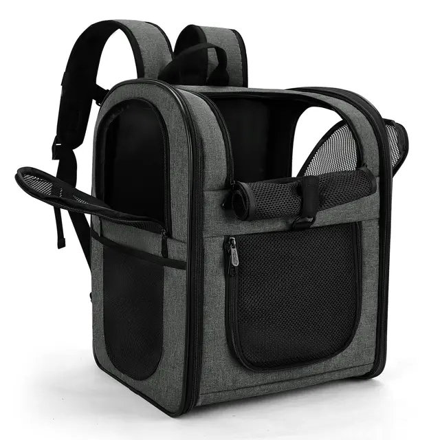 apollo walker Haustierrucksack für Hund & Katze bis 15 kg Grau