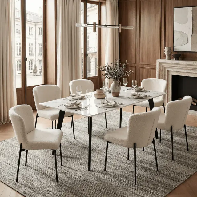 clipop boucle esszimmerstuhl 6er set