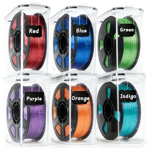6 Pack Filament Storage Box, Filaments Dryer Box with Label,Portable Filament Storage, Filaments Container with Airtight Lid for 3D Printing Filaments Sealing and Protection, 4.0L Waterproof&Dustproof
