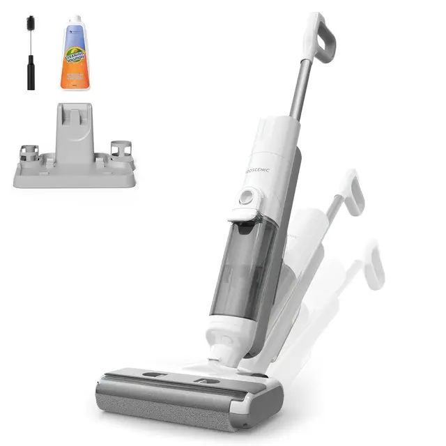 Proscenic F10 Ultra Nass Trockensauger, 60 Min Staubsauger mit Wischfunktion, Smart 3 in 1 Wet and Dry Vacuum Cleaner, 0,7 mm-Wandreinigung, Selbstreinigung, Anti-Tangle, LED-Display, für Harte Boden