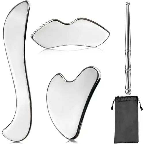 CiShow Gua Sha Stein Set Edelstahl 5-teilig
