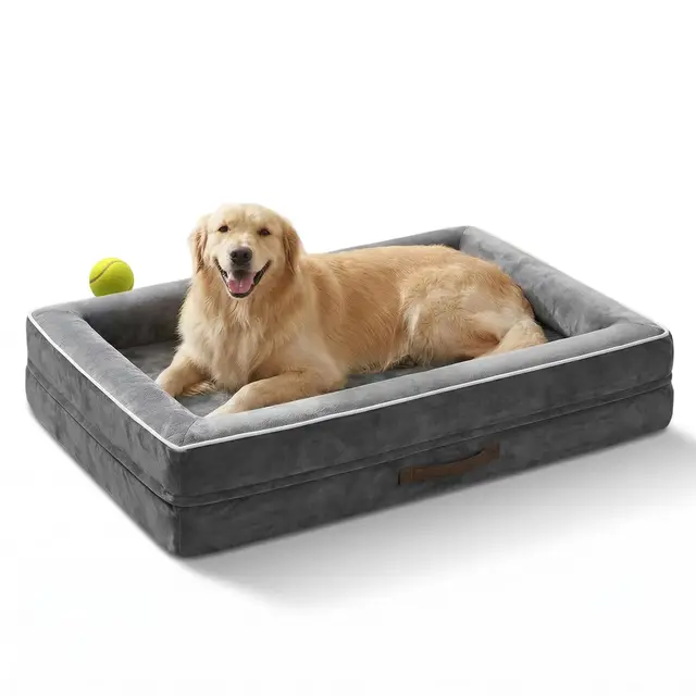 Upvilla Orthopädisches Hundebett XL 117x76x19 cm, Grau