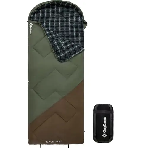 KingCamp Schlafsack für Erwachsene, Winter, Flanell, kompakt, 3-4 Jahreszeiten, Decke für Camping, Reisen, Zelte, Wandern, Outdoor, Indoor, 4 ℃ bis -15 ℃/230 x 90 cm